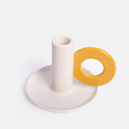 Cream/Mustard Loop Candle Holder