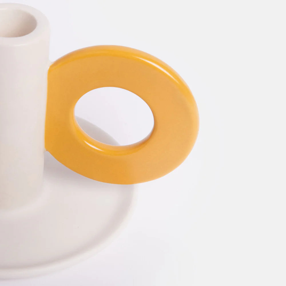 Cream/Mustard Loop Candle Holder