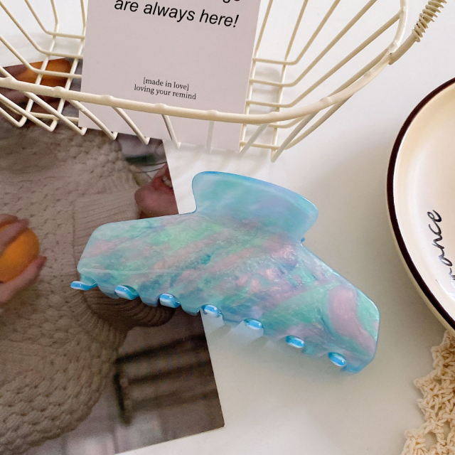 Blue Marble Pastel Shimmer Claw Clip