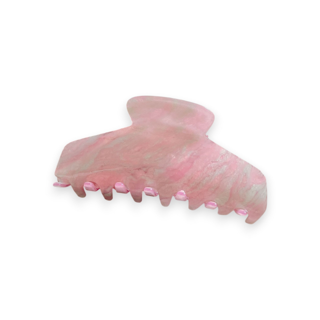 Pink Marble Pastel Shimmer Claw Clip