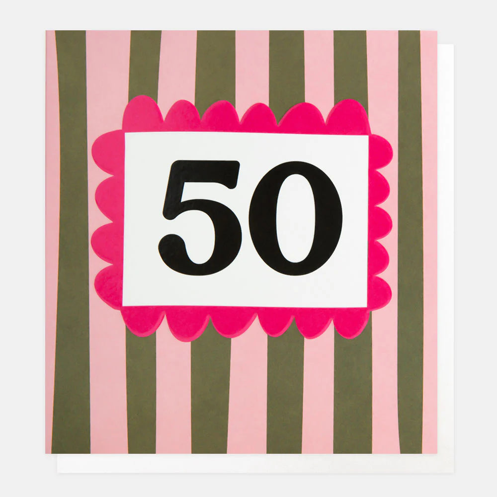 50 Number Pink/Khaki Stripe