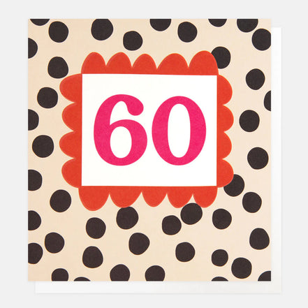 60 Number Charcoal Polka Dot