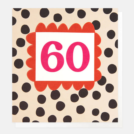 60 Number Charcoal Polka Dot