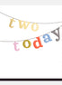 Two Today Multi Text Bunting Birthday Card
