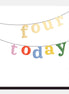 Four Today Multi Text Bunting Birthday Card
