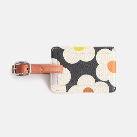 Multi Flower Luggage Tag - Charcoal