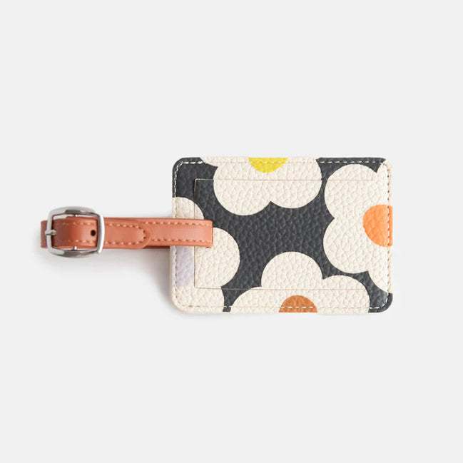 Multi Flower Luggage Tag - Charcoal