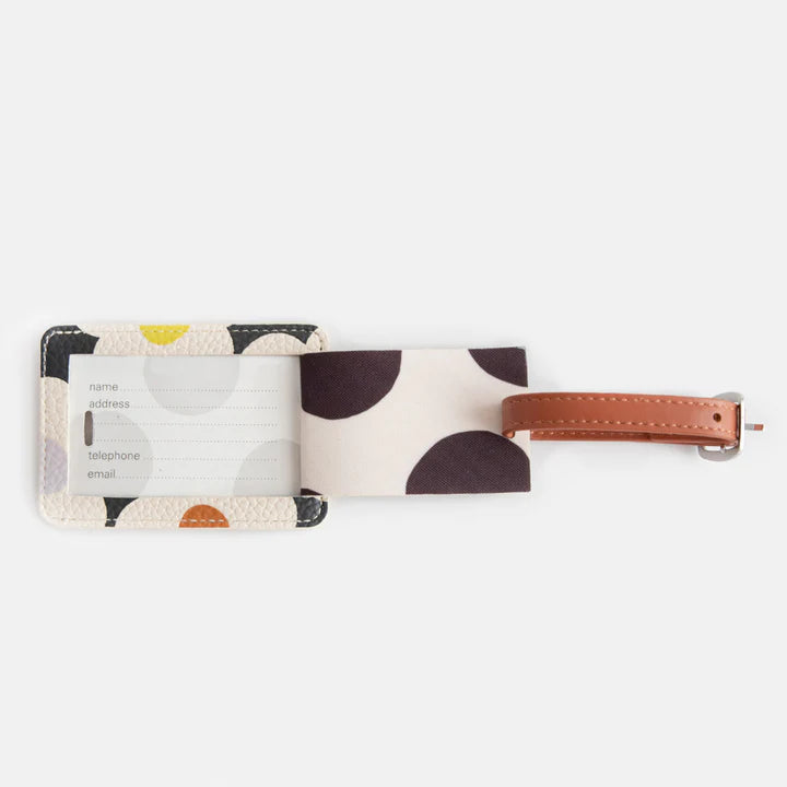 Multi Flower Luggage Tag - Charcoal
