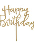 Luxe Gold Happy Birthday Cake Topper