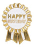 Luxe Gold Enamel "Happy Birthday" Pin Badge