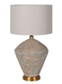 Concrete Lamp with Linen Shade