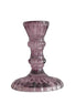Leela Heather Glass Candlestick