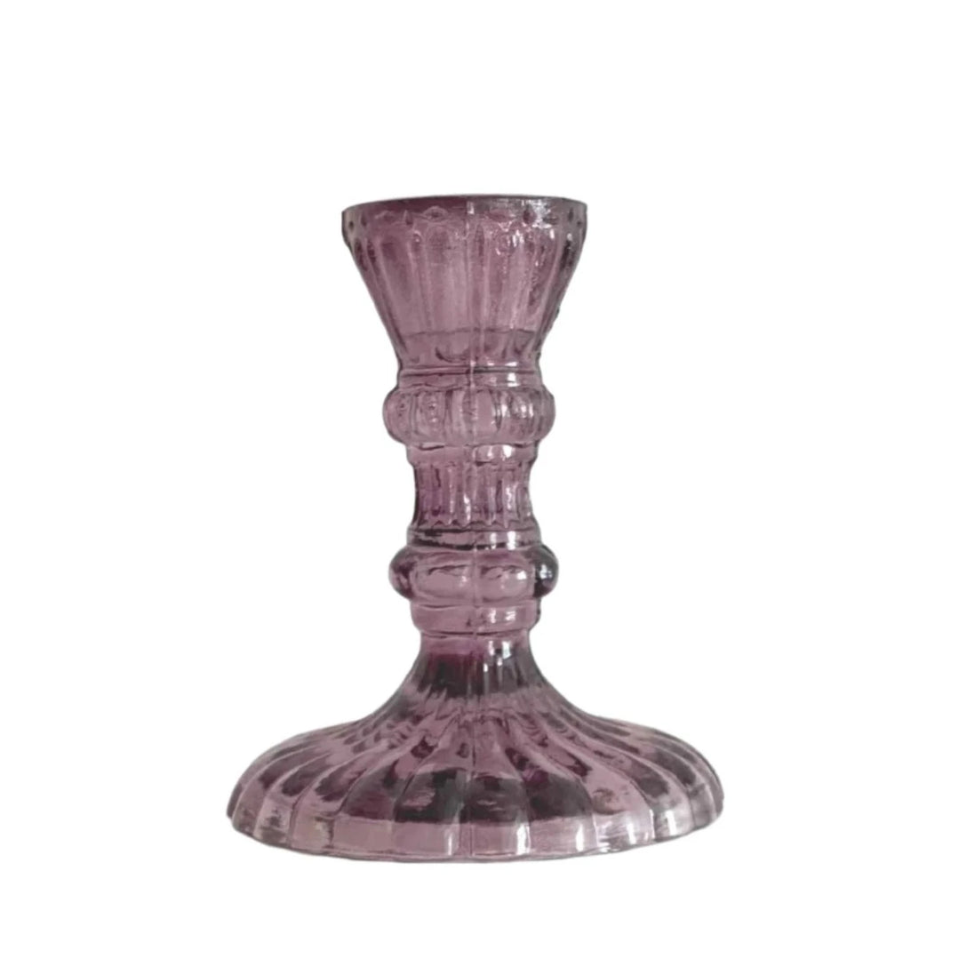 Leela Heather Glass Candlestick