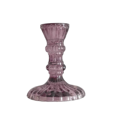 Leela Heather Glass Candlestick