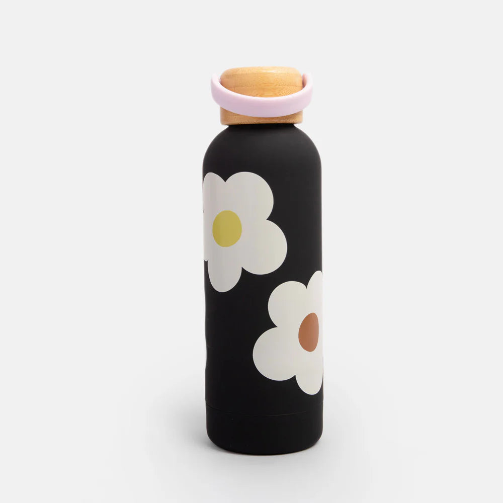 Multi Charcoal Flower Metal Water Bottle