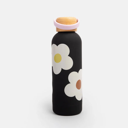 Multi Charcoal Flower Metal Water Bottle