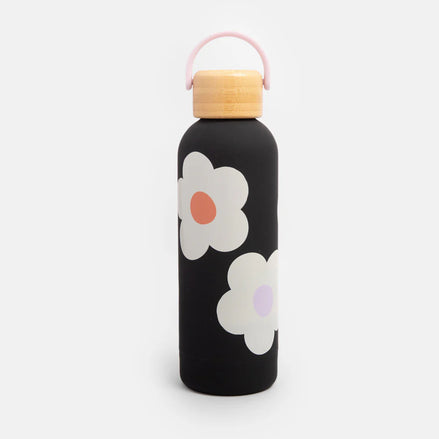 Multi Charcoal Flower Metal Water Bottle