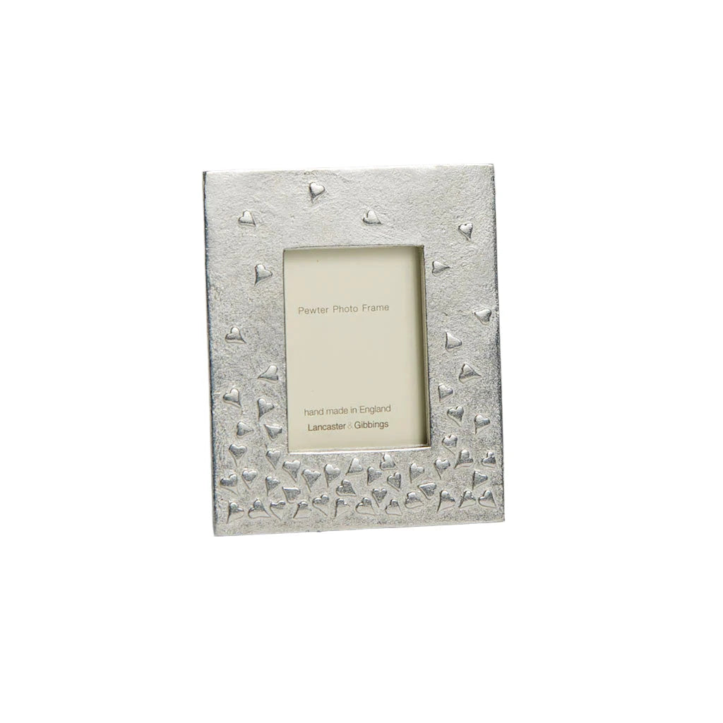 Handmade Pewter Small Floating Hearts Mini Frame