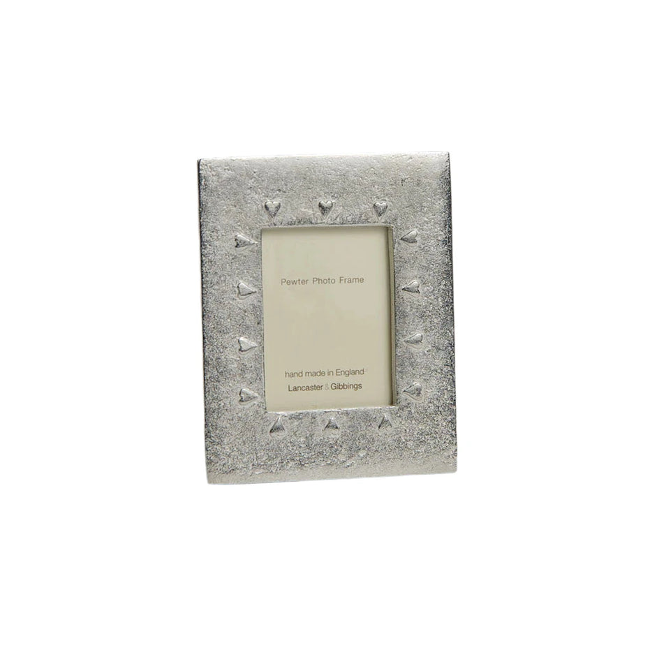 Handmade Pewter Small Mini Hearts Frame