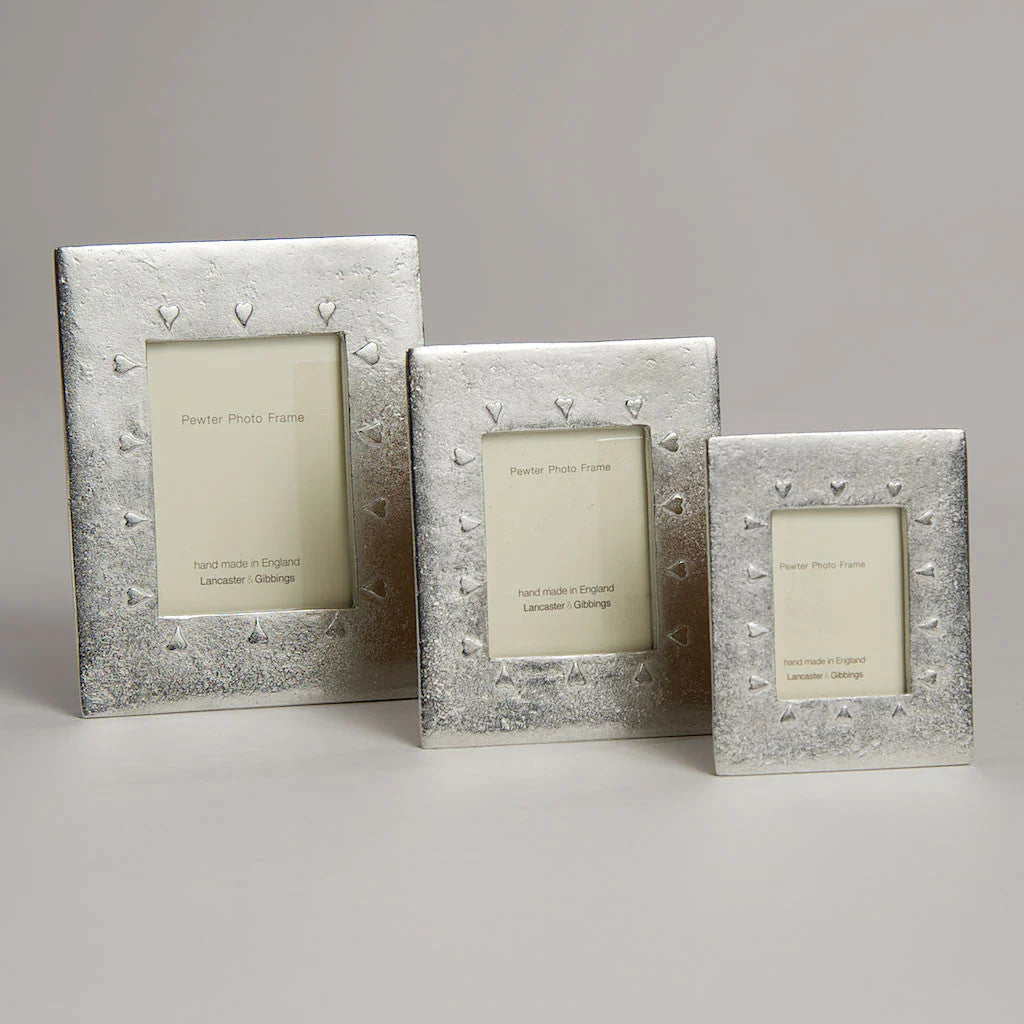 Handmade Pewter Large Mini Hearts Frame