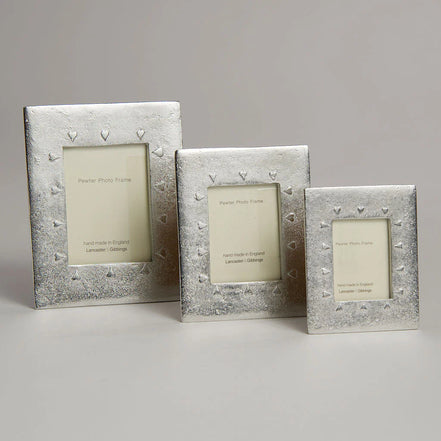 Handmade Pewter Large Mini Hearts Frame