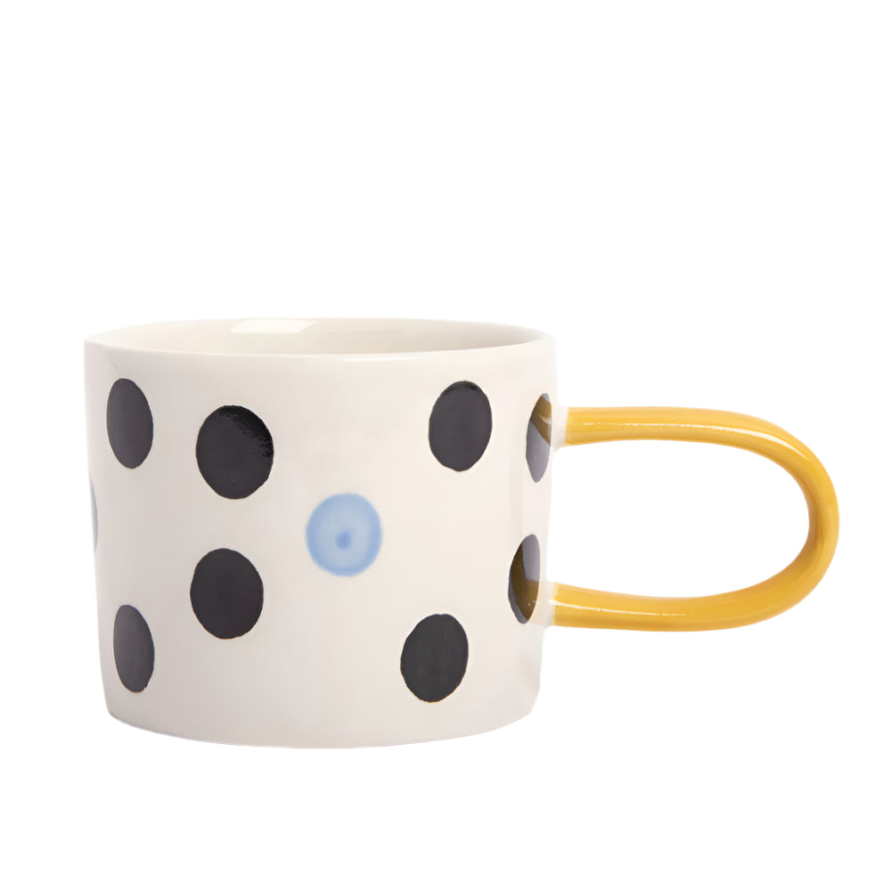 Blue Accent Dotty Ceramic Mug