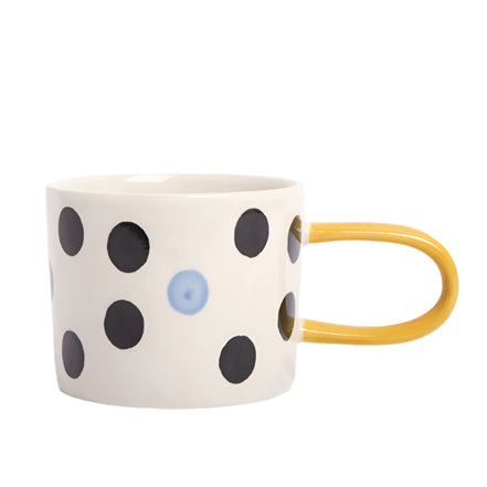 Blue Accent Dotty Ceramic Mug