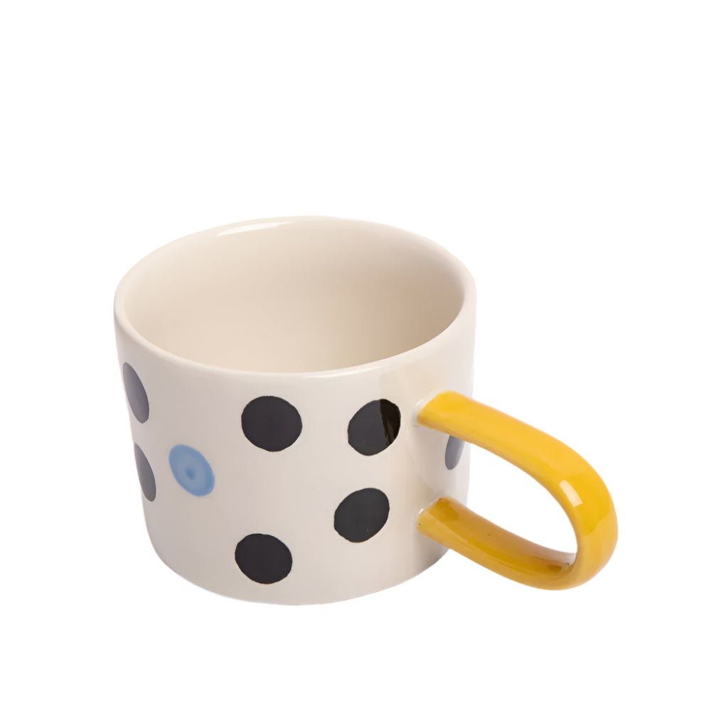 Blue Accent Dotty Ceramic Mug