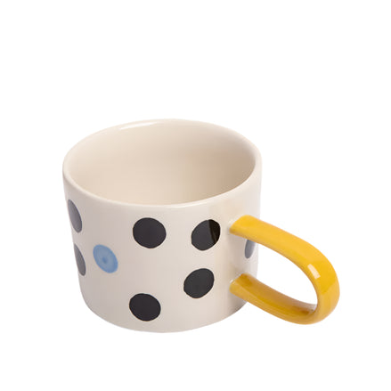 Blue Accent Dotty Ceramic Mug