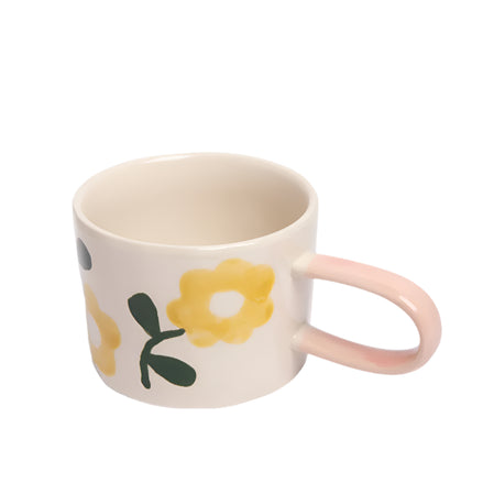 Yellow Flowers Ceramic Stoneware Mug