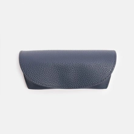 Navy Flap Glasses Case
