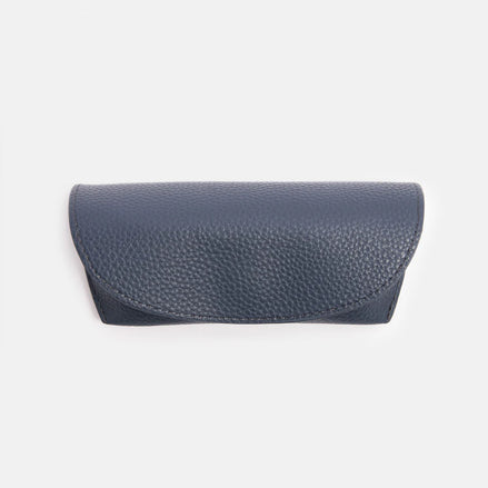 Navy Flap Glasses Case