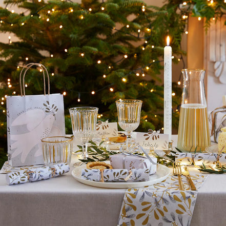 White & Gold Striped Tumbler