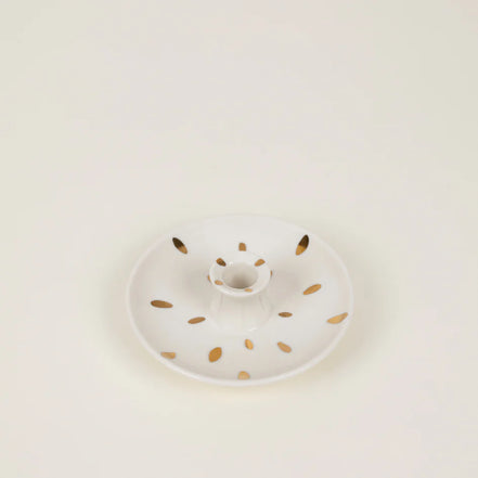 Gold Brush Mark Candle Holder