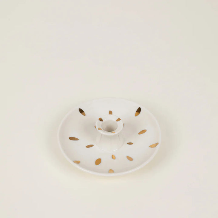 Gold Brush Mark Candle Holder