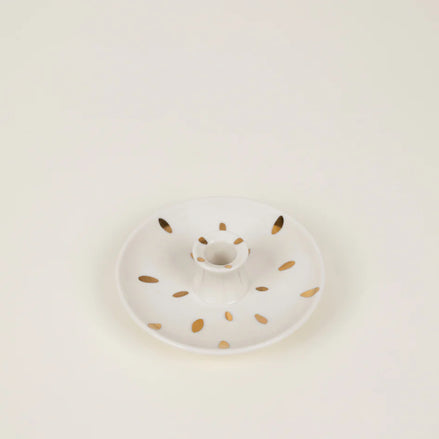 Gold Brush Mark Candle Holder