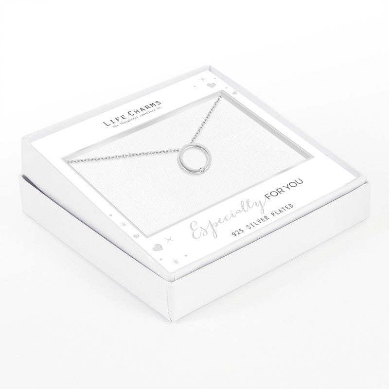 Open Circle With Stone Necklace