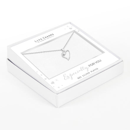 Open Heart with Zirconia Stone Necklace