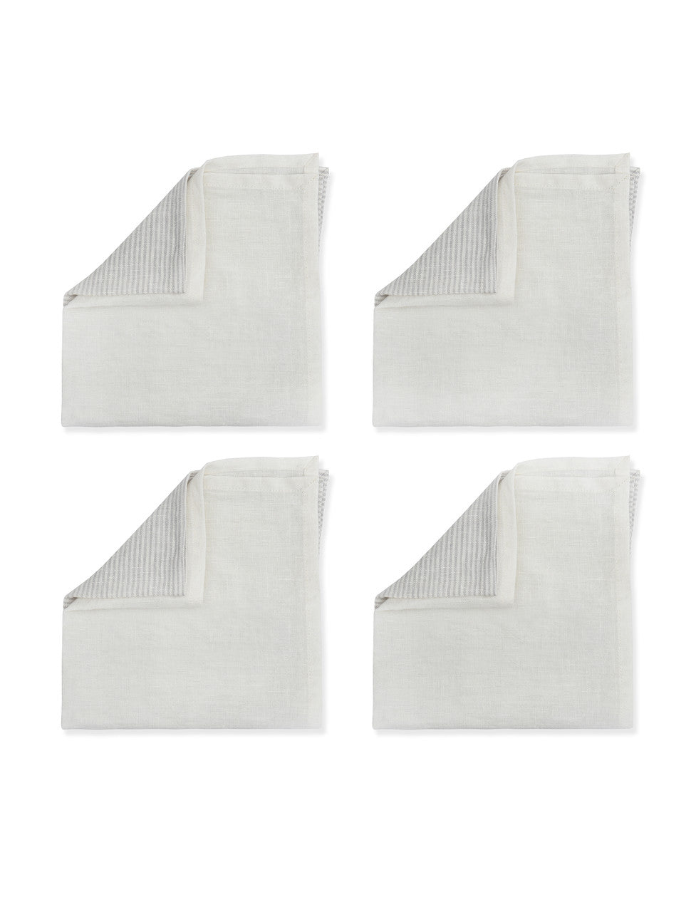 Linen Hazleton Stripe Napkins in Flint - Set of Four
