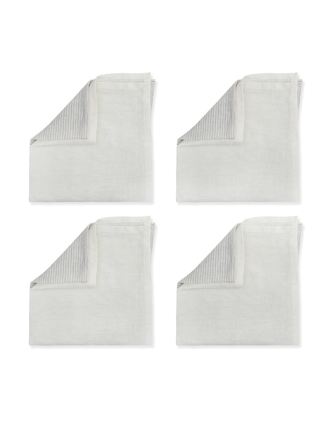 Linen Hazleton Stripe Napkins in Flint - Set of Four