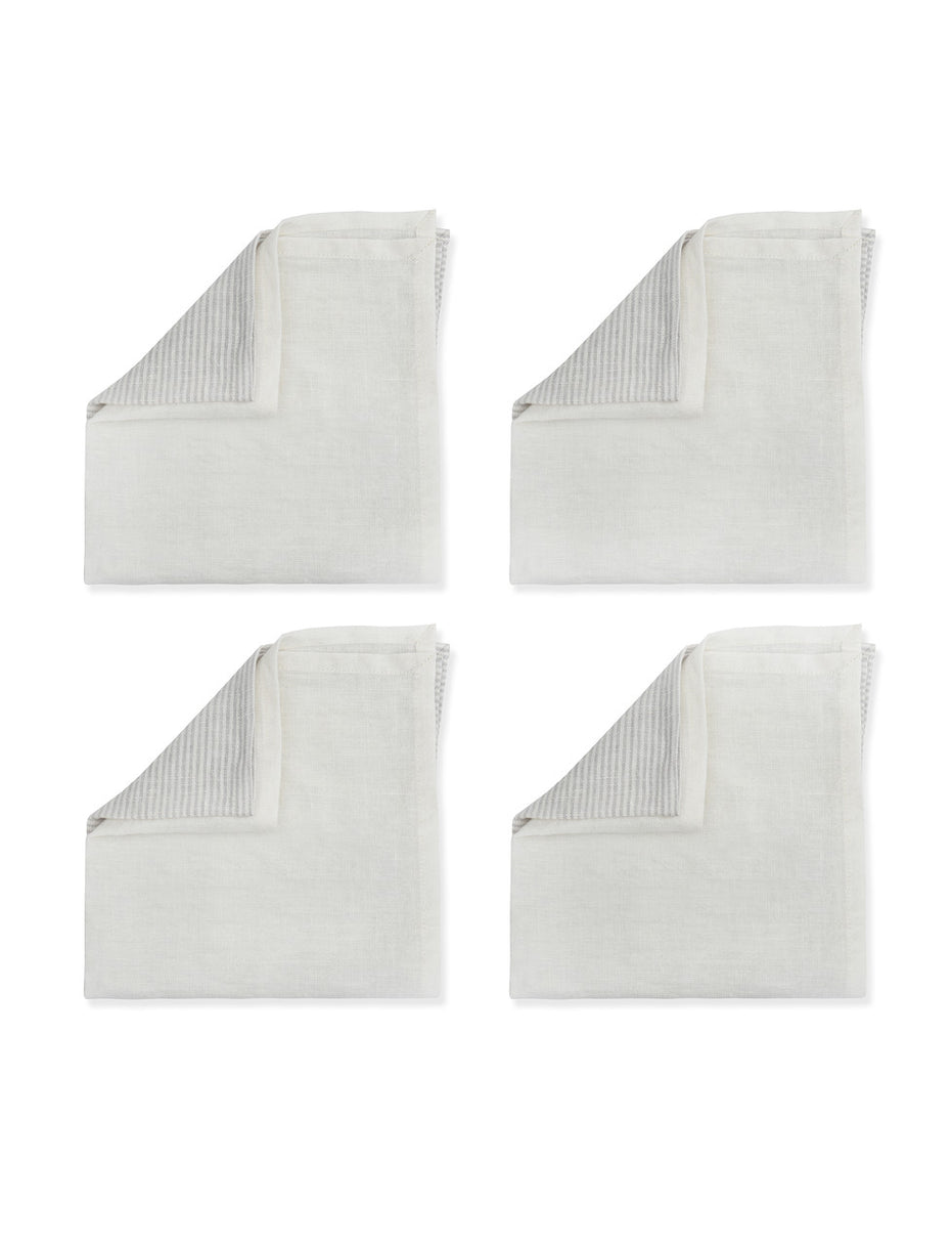 Linen Hazleton Stripe Napkins in Flint - Set of Four