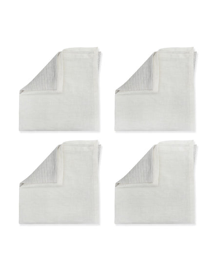 Linen Hazleton Stripe Napkins in Flint - Set of Four