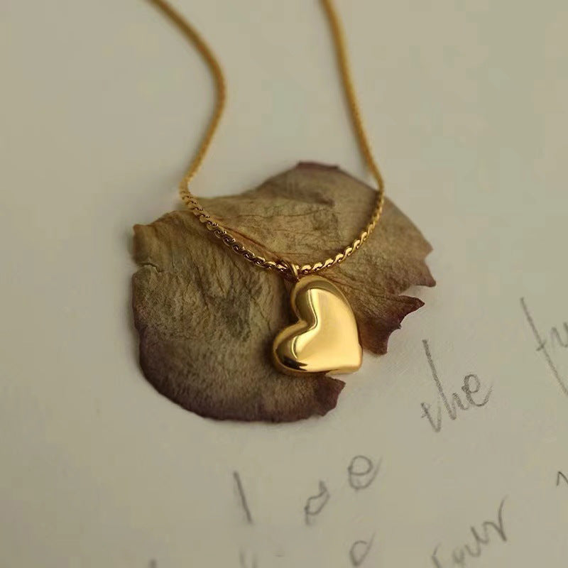 Solid Gold Heart Necklace