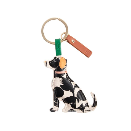 Mono Bloom Lab Dog Keyring