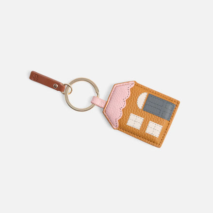 Tan and Pink House Novelty Keyring