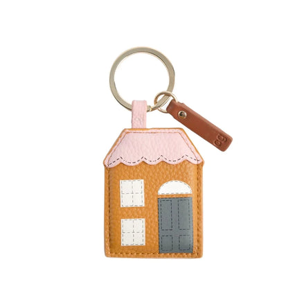 Tan and Pink House Novelty Keyring