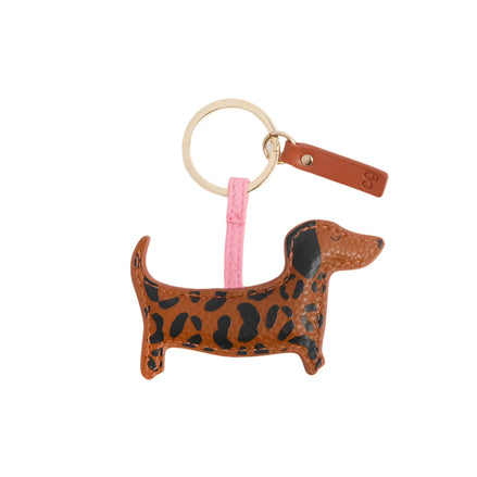 Leopard Print Sausage Dog Keyring