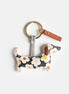 Multi Flower Charcoal Sausage Dog Novelty Keyring