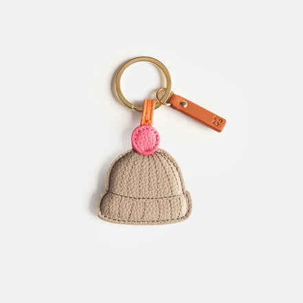 Pom Pom Beanie Hat Novelty Keyring