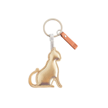 Gold Cat Novelty Keyring